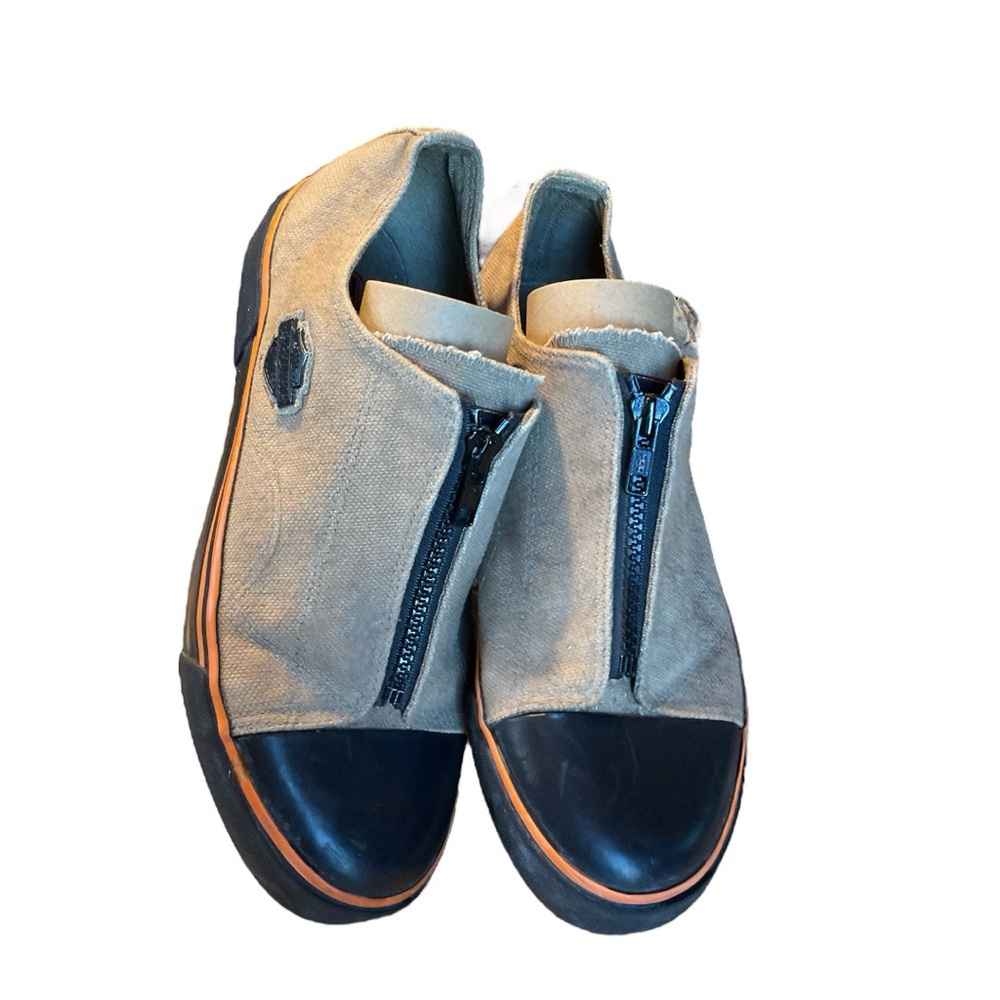 Womens Harley Davidson Slip Ons Zipper Sneakers
